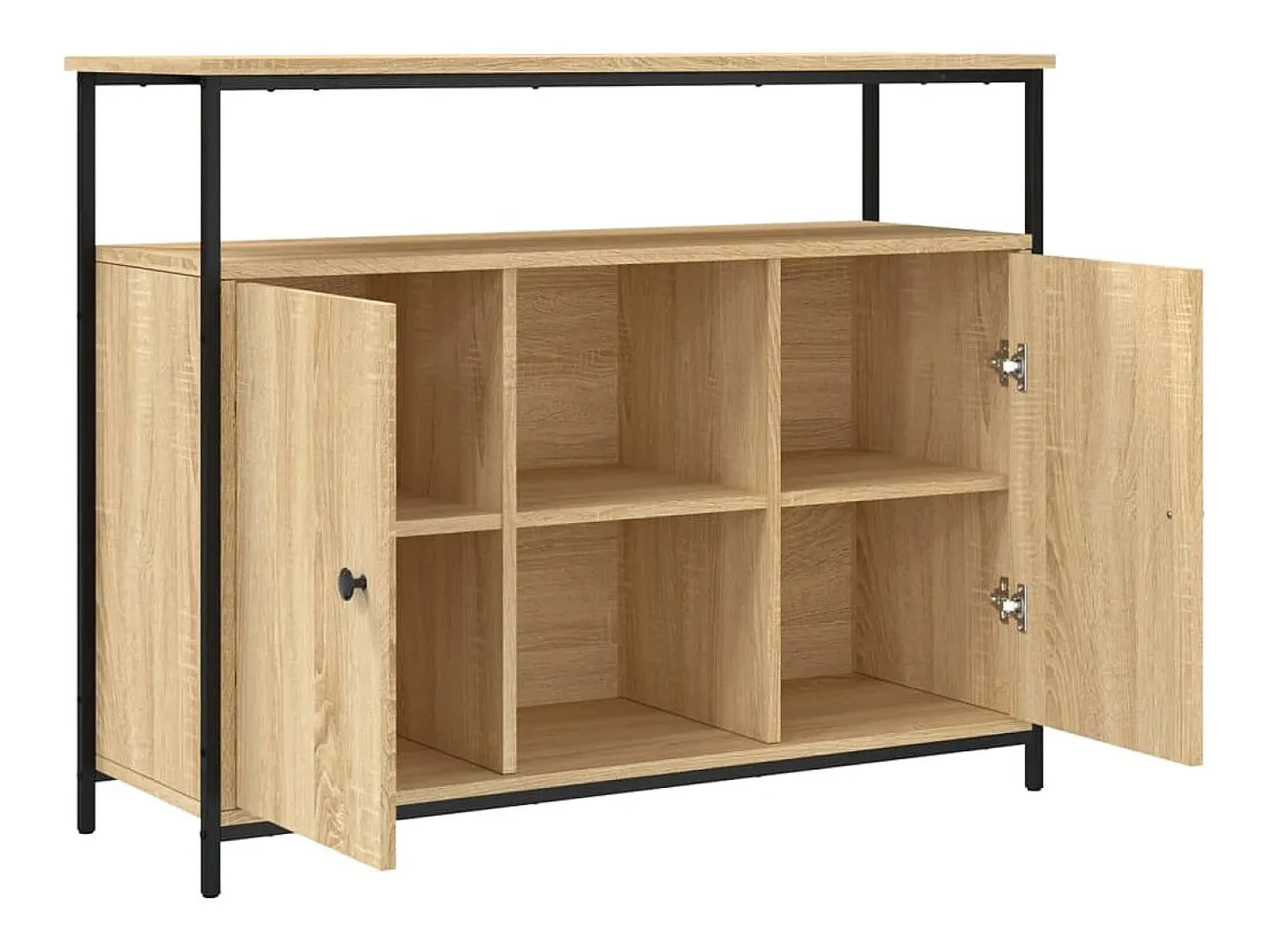Aparador de roble Sonoma 100x35x80 cm madera de ingeniería