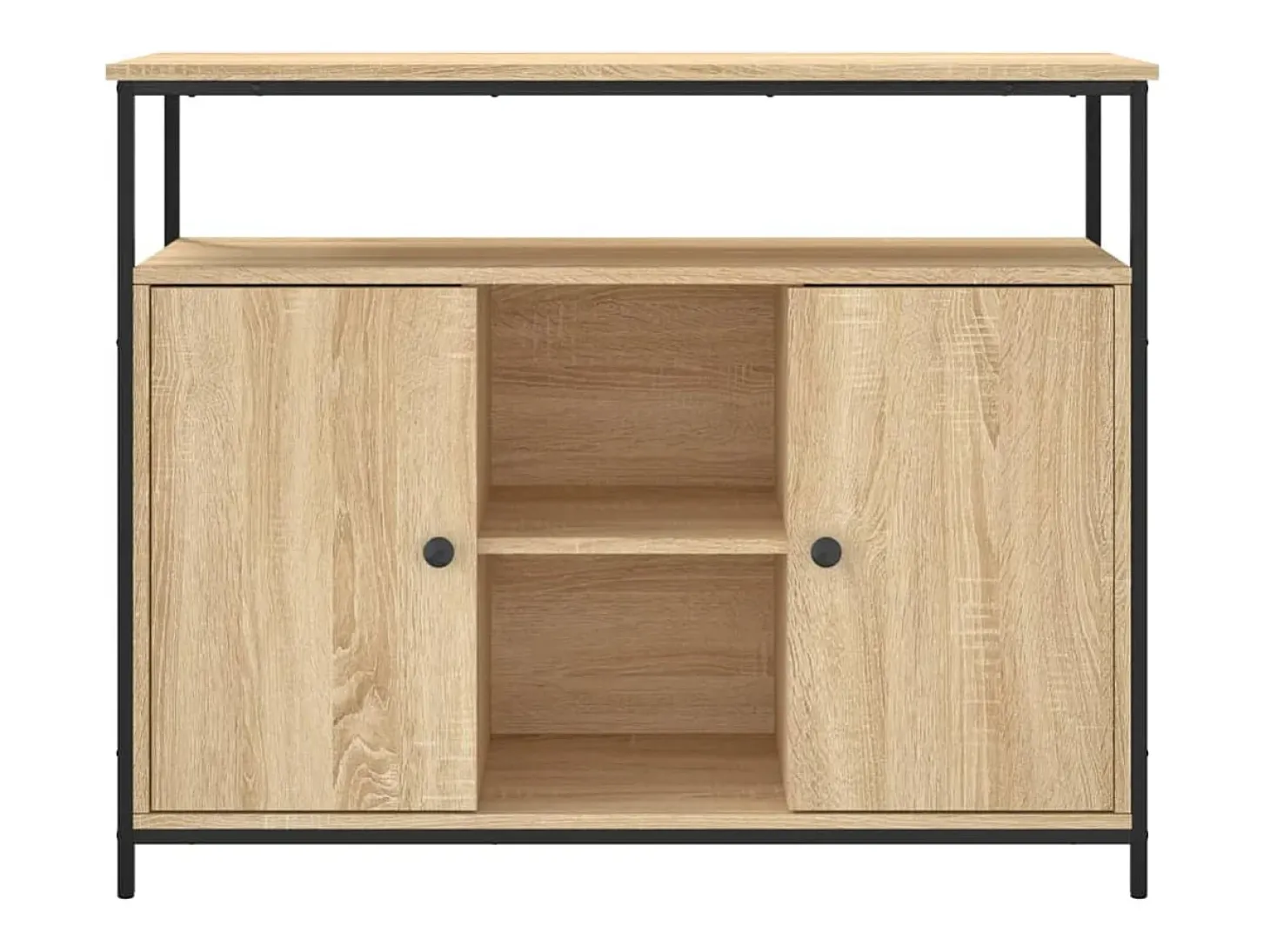 Aparador de roble Sonoma 100x35x80 cm madera de ingeniería