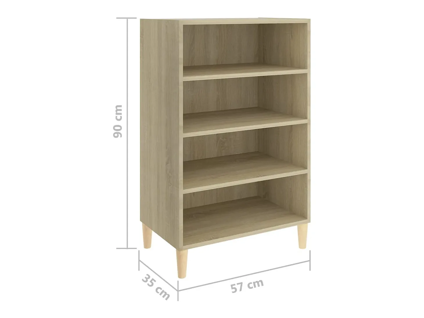 Aparador de roble Sonoma 57x35x90 cm Madera de ingeniería