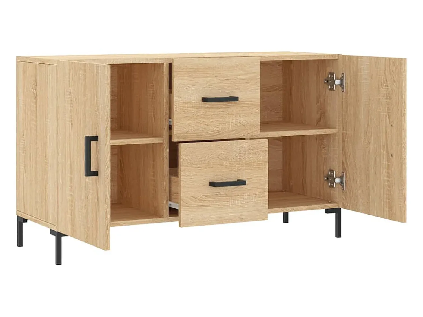 Aparador de roble Sonoma 100x36x60 cm madera de ingeniería
