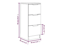 Aparador de roble Sonoma 30x30x70 cm Madera de ingeniería