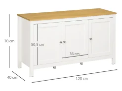 Aparador de salón blanco 120x40x70 cm HOMCOM