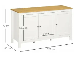 Aparador de salón blanco 120x40x70 cm HOMCOM