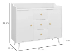Aparador de salón blanco 90x32x80 cm HOMCOM