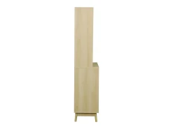 Aparador decorado en madera 4 puertas 3 cajones, 110cm natural