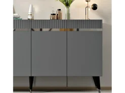 Aparador Defne Antracita Plata 150x40x80 cm