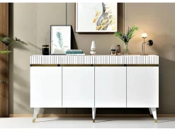 Aparador Defne Blanco dorado150x40x80 cm