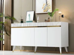 Aparador Defne Blanco dorado150x40x80 cm