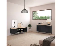 Aparador Desi 3 puertas color Negro