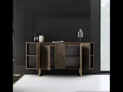 Aparador diseño madera y oro 160 cm - 4 puertas LUXOR