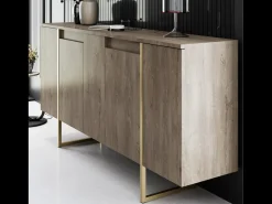 Aparador diseño madera y oro 160 cm - 4 puertas LUXOR