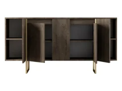 Aparador diseño madera y oro 160 cm - 4 puertas LUXOR