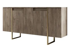 Aparador diseño madera y oro 160 cm - 4 puertas LUXOR