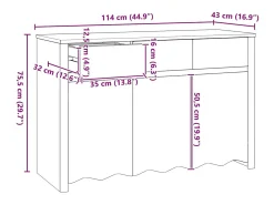 Aparador Drammen 114 x 43 x 75,5 cm Madera maciza de Pino