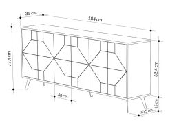 Aparador Dune 183 moca claro 184x35x77.4 cm