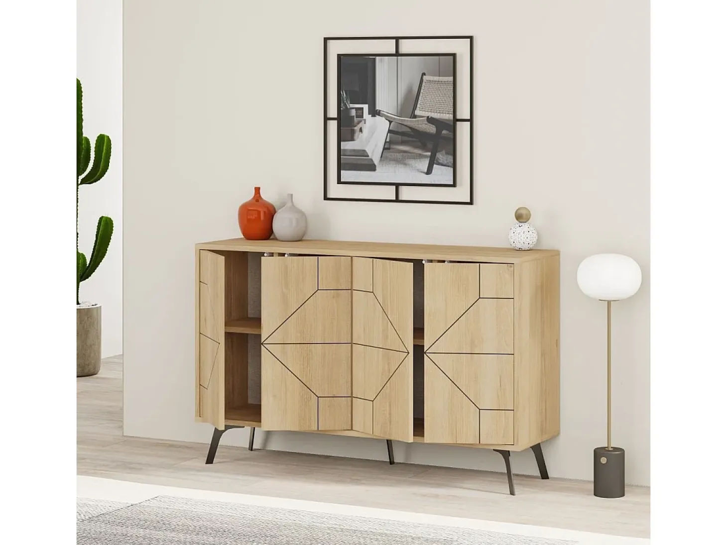 Aparador Dune color roble 123x35x62.4 cm