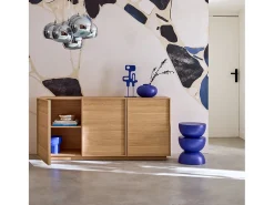 Aparador efecto madera 3 puertas, 160cm natural