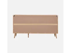 Aparador efecto madera de 2 puertas y 3 cajones, 150cm natural