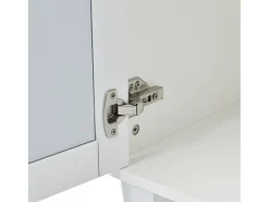 Aparador elegante con espejo blanco, aparador versátil – 4 puertas, estante ajustable