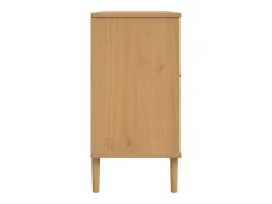 Aparador en imitación ratán marrón 112x40x80cm madera maciza de pino