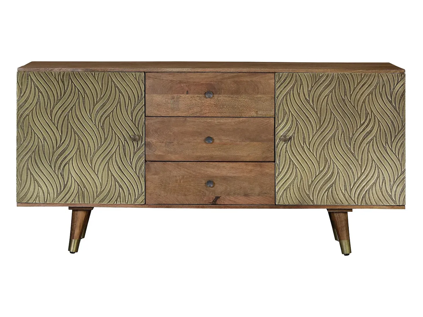 Aparador en madera de mango y bronce