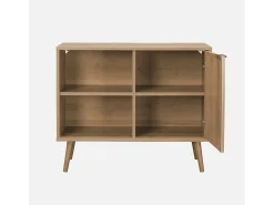 Aparador estilo escandinavo con madera redondeada, 80cm natural