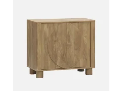 Aparador exótico efecto madera de mango con 2 puertas, 80cm efecto