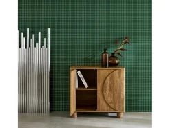 Aparador exótico efecto madera de mango con 2 puertas, 80cm efecto