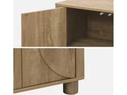 Aparador exótico efecto madera de mango con 2 puertas, 80cm efecto