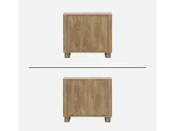 Aparador exótico efecto madera de mango con 2 puertas, 80cm efecto