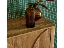 Aparador exótico efecto madera de mango con 2 puertas, 80cm efecto
