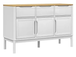 Aparador FLORO madera maciza de pino blanco 114x43x74 cm ES123177