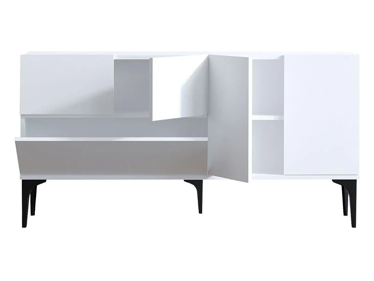 Aparador Glis DEC0023 blanco negro 150x35x75 cm