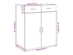 Aparador gris hormigón 80x42,5x93 cm madera de ingeniería