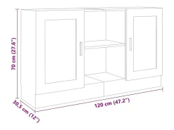 Aparador Gris Hormigón 120x30,5x70 cm Madera de Ingeniería