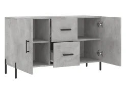 Aparador gris hormigón 100x36x60 cm madera de ingeniería