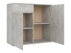 Aparador gris hormigón 80x36x75 cm madera de ingeniería
