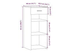 Aparador gris hormigón 40x42,5x93 cm madera de ingeniería