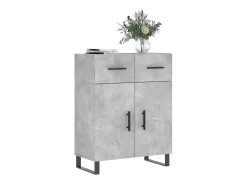 Aparador gris hormigón 69,5x34x90 cm madera de ingeniería
