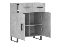 Aparador gris hormigón 69,5x34x90 cm madera de ingeniería