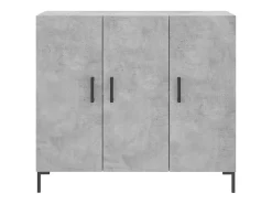 Aparador gris hormigón 90x34x80 cm madera de ingeniería