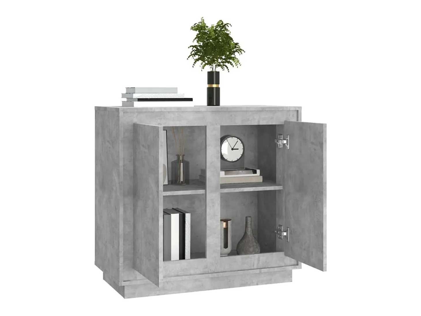 Aparador gris hormigón 80x34x75 cm madera de ingeniería