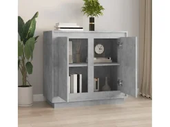 Aparador gris hormigón 80x34x75 cm madera de ingeniería