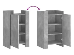 Aparador gris hormigón 45x35x75 cm Madera de ingeniería