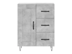 Aparador gris hormigón 69,5x34x90 cm madera de ingeniería