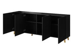 Aparador Gustave 200 cm 4 puertas largo negro