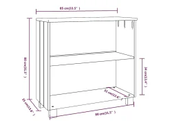 Aparador HAMAR Blanco 85x35x80 cm Madera Maciza de Pino
