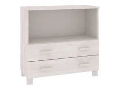 Aparador HAMAR Blanco 85x35x80 cm Madera Maciza de Pino