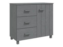 Aparador HAMAR madera maciza de pino gris oscuro 90x40x80 cm
