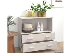 Aparador HAMAR madera maciza de pino blanca 85x35x80 cm ES34525